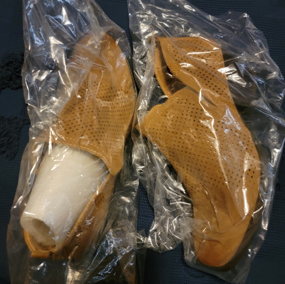 Women's Tan Perforated Shoes